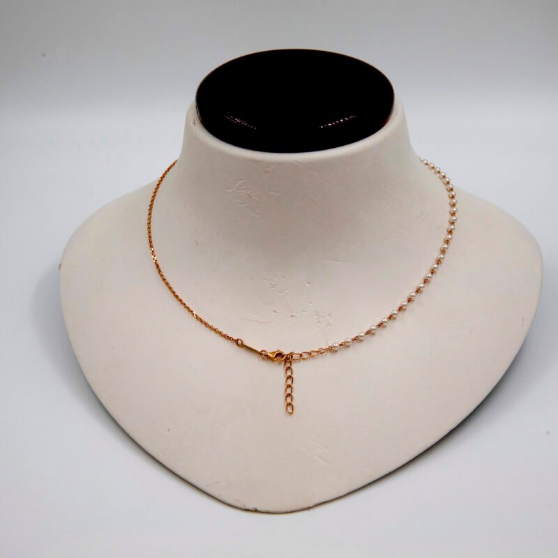 Italian Style Pearl With Delicate Chain & Citrine Stone Pendent - Image 3