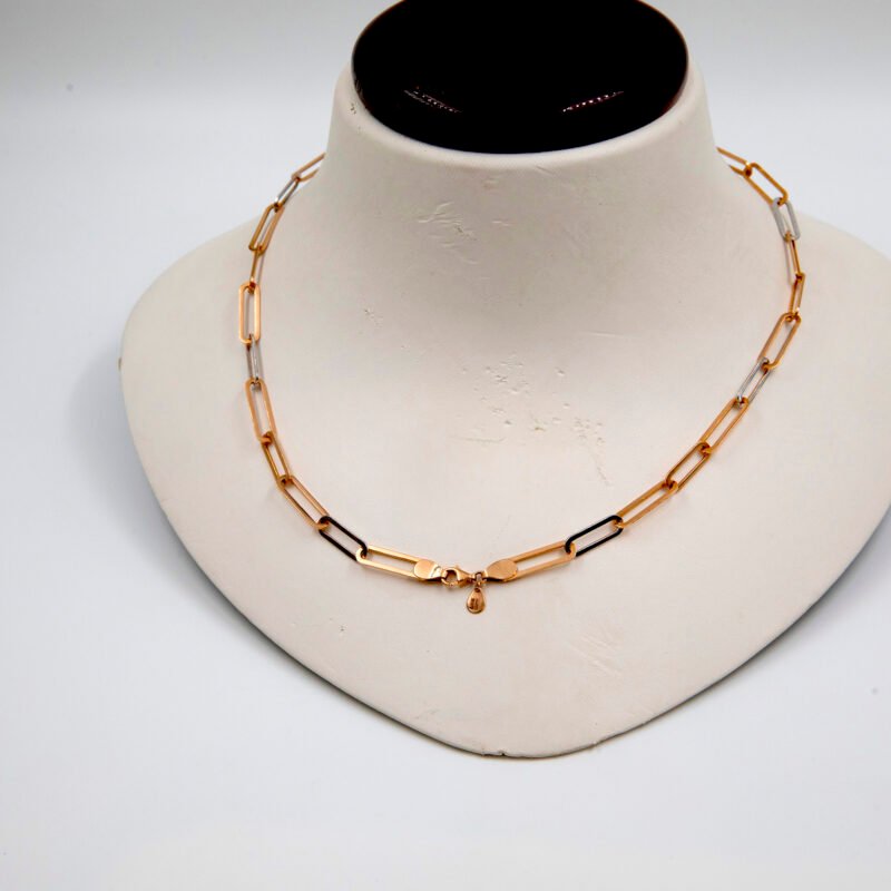 Two-Tone Large Paperclip Chain - Image 4